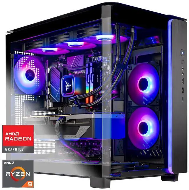 Skytech King 95 Gaming PC Desktop Ryzen 9 9900X 4.4 GHz (5.6GHz Turbo) AMD RX 7900XTX 24GB GDDR6 4TB Gen4 NVMe SSD 32GB DDR5 RAM 6000 RGB 850W GOLD PSU 360mm ARGB AIO Wi-Fi Win 11