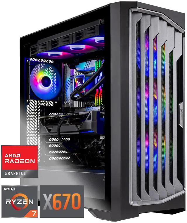 Skytech Legacy Gaming PC Desktop AMD Ryzen 7 9800X3D 4.70GHz X670 Motherboard AMD RX 7900XTX 24GB GDDR6 2TB Gen4 SSD 32GB DDR5 RAM 6000 1000W GOLD ATX 3.0 PSU 360mm ARGB AIO Wi-Fi Win 11 Home