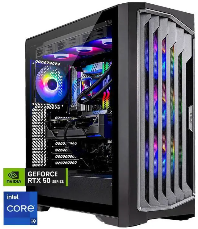 Skytech Legacy Gaming PC Desktop Intel i9 14900KF 3.2 GHz (5.6GHz Turbo) Z790 Motherboard NVIDIA RTX 5090 32GB 2TB Gen4 NVMe SSD 64GB DDR5 6000 RGB 1200W GOLD ATX 3.0 360mm AIO Wi-Fi Win 11