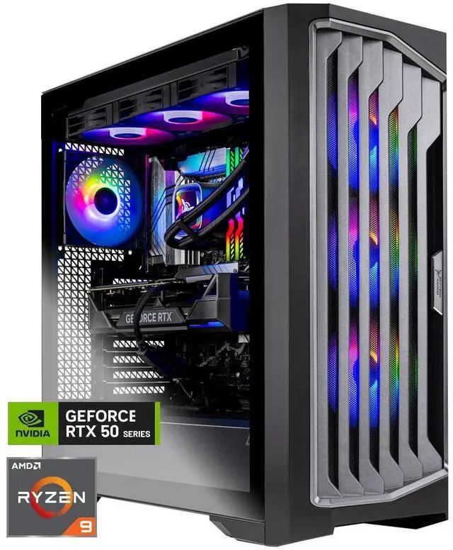 Skytech Legacy Gaming PC Desktop Ryzen 9 9900X3D 4.4 GHz (5.5GHz Turbo) X870 Motherboard NVIDIA RTX 5090 32GB GDDR7 2TB Gen4 NVMe SSD 64GB DDR5 RAM RGB 1200W GOLD ATX 3.0 Wi-Fi Win 11