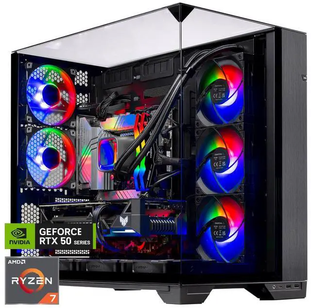 Skytech O11 Vision Gaming PC Desktop Ryzen 7 9800X3D 4.7 GHz (5.2 GHz Turbo) NVIDIA RTX 5070 Ti 16GB GDDR7 1TB Gen4 SSD 32GB DDR5 6000 RGB 850W GOLD PSU 360mm AIO Wi-Fi Win 11 Home