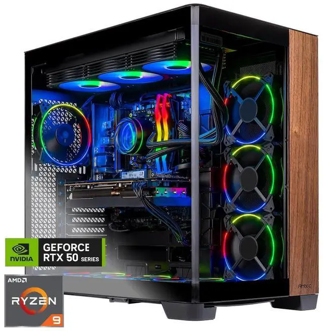 Skytech Prism 4 Gaming PC Desktop Ryzen 7 9800X3D 4.7 GHz (5.2 GHz Turbo) NVIDIA RTX 5090 32GB X870 Motherboard 2TB Gen4 NVMe SSD 32GB DDR5 6000 RGB 1200W GOLD ATX 3 360mm AIO Wi-Fi Win 11