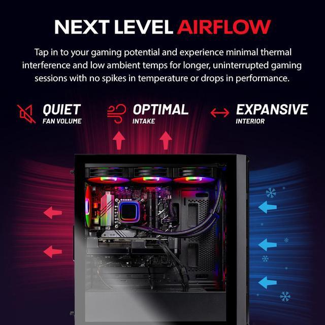 Skytech Rampage Gaming PC Desktop Ryzen 7 7700X 4.5 GHz (5.4GHz Turbo Boost) AMD RX 7800XT 16GB GDDR6 1TB Gen4 SSD 32GB DDR5 RAM 5600 RGB 750W GOLD PSU 360mm ARGB AIO Wi-Fi Win 11 Home