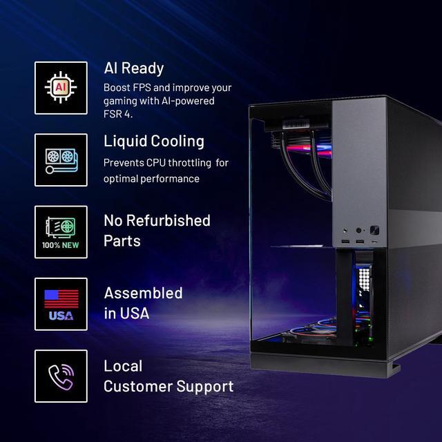 Skytech Viper Gaming PC Desktop Ryzen 7 7800X3D 4.2 GHz (5GHz Turbo) AMD RX 9070 XT 16GB 1TB Gen4 NVMe SSD 32GB DDR5 6000 850W GOLD ATX 3 360mm ARGB AIO Wi-Fi Win 11 GEOMETRICFUTURE Model 5