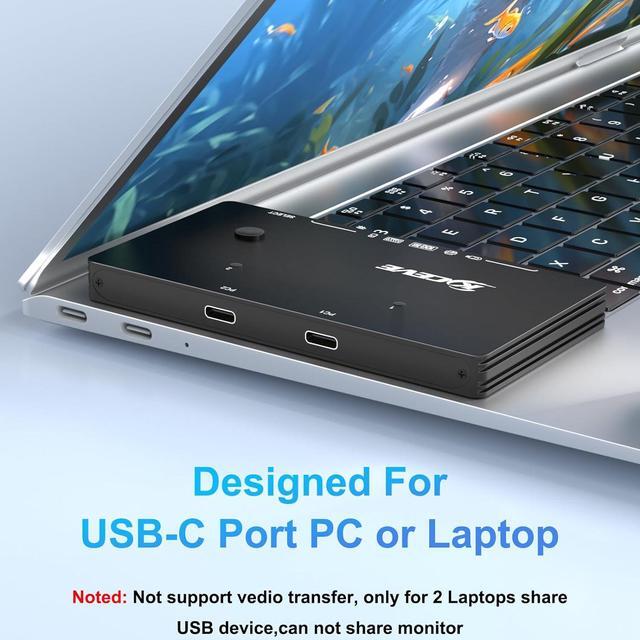 SMA USB 3.0 Switch 2 Computers Share 4 USB 3.2 Device USB 3.2 10Gbps 2 In 4 Out USB C Switcher For 2 PC Share 4 USB Devices Printer Scanner Mouse Keyboard With 2 USB C-C Cables And Wired Remote