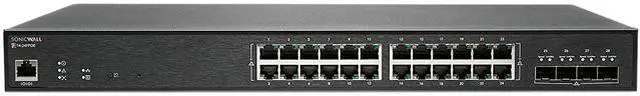 SonicWall Managed PoE Switch SWS14-24FPOE 02-SSC-2468 28 Ports - Manageable - 2 Layer Supported - Modular - 500.40 W Power Consumption - 410 W PoE Budget - Optical Fiber Twisted Pair - PoE Ports