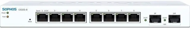 Sophos 100 CS101-8 Ethernet Switch 8 Ports - Manageable - Gigabit Ethernet - 10/100/1000Base-T 1000Base-X - 2 Layer Supported - 2 SFP Slots - Twisted Pair Optical Fiber