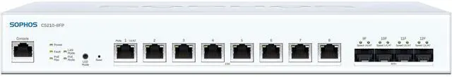 Sophos CS210-8FP Ethernet Switch 8 Ports - Manageable - 2.5 Gigabit Ethernet 10 Gigabit Ethernet - 2.5GBase-T 10GBase-X - 2 Layer Supported - Modular - 240 W PoE Budget - with 5-year Support