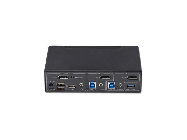 StarTech 2-Port DisplayPort KVM Switch 4K 60Hz DP 1.2 HDCP 1.4 EDID Management 2-Port USB 3.0 Hub 4x USB HID Ports TAA Compliant - P2AD122-KVM-SWITCH