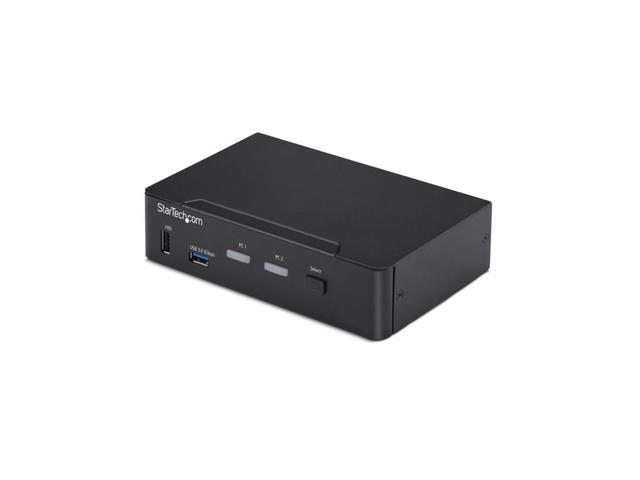 StarTech 2-Port DisplayPort KVM Switch 4K 60Hz DP 1.2 HDCP 1.4 EDID Management 2-Port USB 3.0 Hub 4x USB HID Ports TAA Compliant - P2AD122-KVM-SWITCH