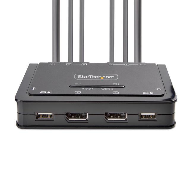 StarTech 2-Port Dual-Monitor DisplayPort Cable KVM Switch C2DD46UA2CBLKVM