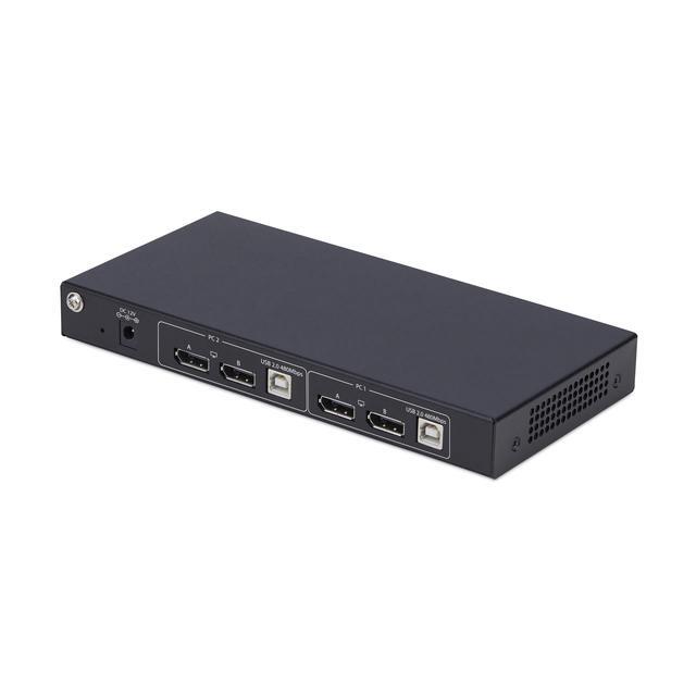 StarTech 2-Port Dual-Monitor DisplayPort KVM Switch With Dual View Video Matrix- 4K 60Hz - 4x USB Hub Ports - Hotkey Switching - DP 1.2 Matrix KVM P2ADD121D-KVM-SWITCH