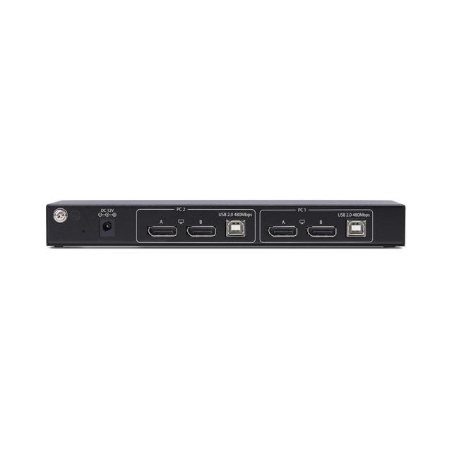 StarTech 2-Port Dual-Monitor DisplayPort KVM Switch With Dual View Video Matrix- 4K 60Hz - 4x USB Hub Ports - Hotkey Switching - DP 1.2 Matrix KVM P2ADD121D-KVM-SWITCH