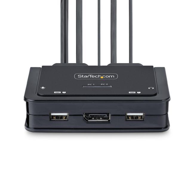 StarTech 2-Port Hybrid USB-C DisplayPort Cable KVM Switch 4K 60Hz C2D46UACCBLKVM