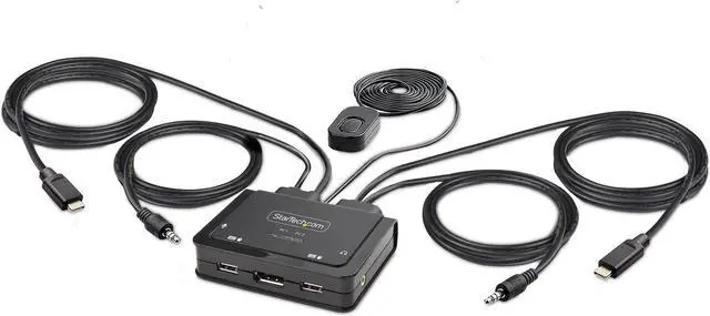 StarTech 2-Port USB-C Cable KVM Switch 4K 60Hz C2D46UC2CBLKVM