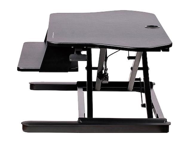 StarTech 35"x21" Corner Sit Stand Desk Converter With Keyboard Tray ARMSTSCORNR