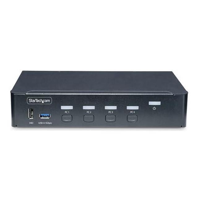 StarTech 4-Port DisplayPort KVM Switch Single 4K 60Hz Monitor 6x USB Ports Hotkey & Push-Button Switching TAA Compliant P4AD122KVMSWITCH