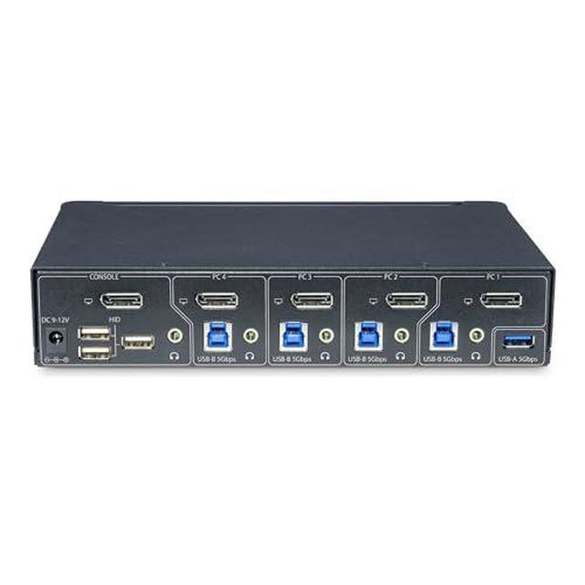 StarTech 4-Port DisplayPort KVM Switch Single 4K 60Hz Monitor 6x USB Ports Hotkey & Push-Button Switching TAA Compliant P4AD122KVMSWITCH