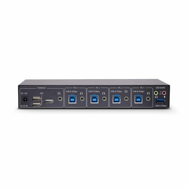 StarTech 4-Port Dual-Monitor DisplayPort KVM Switch 4K 60Hz 2x USB 5Gbps Ports Hotkey/Push-Button Switching TAA Compliant P4DD46A2KVMSWITCH