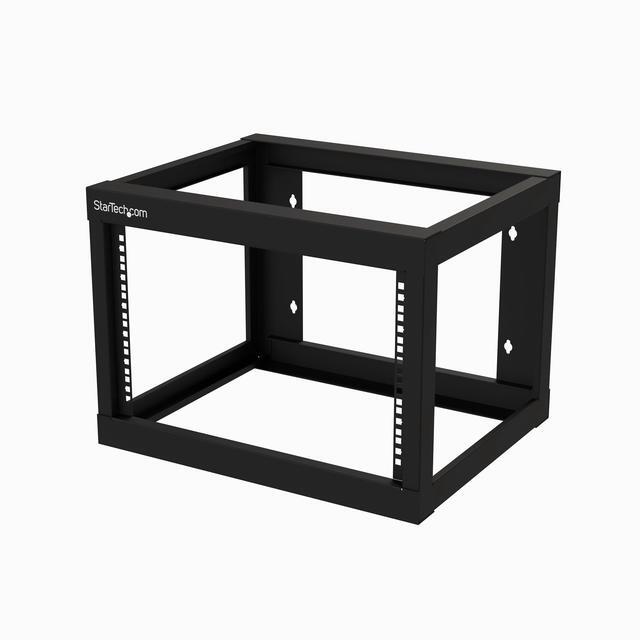 StarTech 6U Open Frame 2 Post Wall-mount Rack Steel Black RK619WALLO