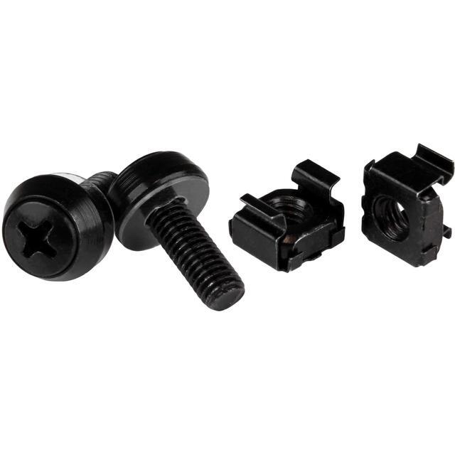 StarTech CABSCREWM62B StarTech.com M6 X 12mm - Screws And Cage Nuts - 100 Pack Black - M6 Mounting Screws & Cage Nuts For Server Rack & Cabinet - Rack Screw Cage Nut - Square - Square - Steel