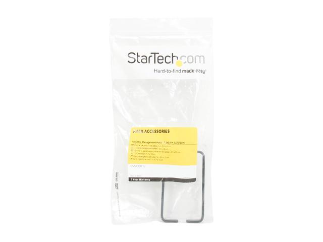 StarTech CMHOOK1U 1U Vertical Server Rack Cable Management D-Ring Hook - 2.2 X 3.9 In (5.7 X 10 Cm)