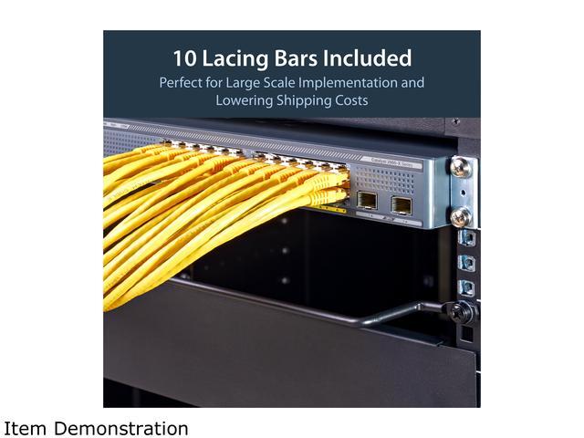 StarTech CMLB102 StarTech.com Cable Lacing Bar - 10 Pack - 75 Degrees - 2 In Offset - Horizontal Cable Management Bar - Rack Cable Organizer