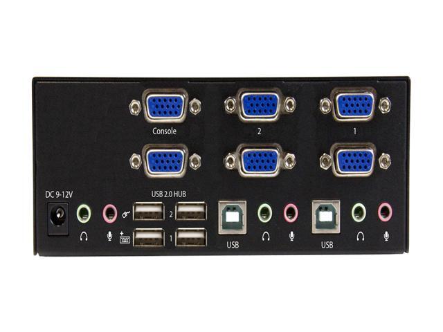 StarTech.com 2-port KVM Switch With Dual VGA And 2-port USB Hub - USB 2.0