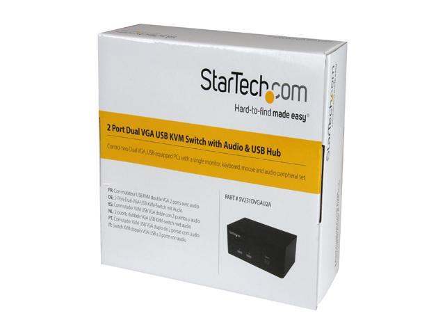 StarTech.com 2-port KVM Switch With Dual VGA And 2-port USB Hub - USB 2.0