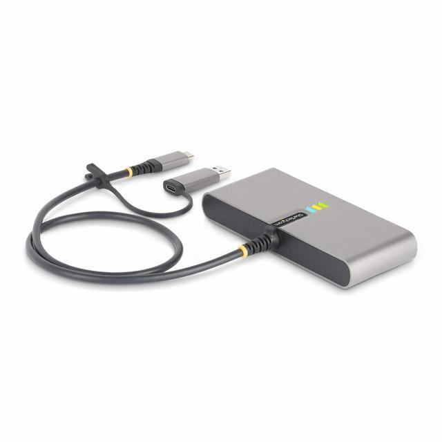 StarTech.com 2-Port USB-C Hub With Gb Ethernet And RS232 FTDI Serial Attached USB-C To USB-A Dongle 100W PD Pass-Through 2x USB-A 5Gbps
