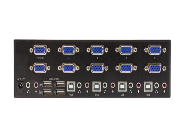 StarTech.com 4-port KVM Switch With Dual VGA And 2-port USB Hub - USB 2.0