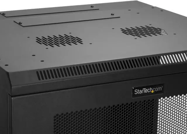 StarTech.com 4-Post 12U Wall Mount Network Cabinet with 1U Shelf 19" Hinged Wall-Mounted Server Rack for Data / AV / Electronics / Computer Equipment Flexible Vented Rack Enclosure