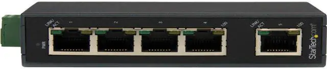 StarTech.com 5 Port Industrial Ethernet Switch - DIN Rail Mountable