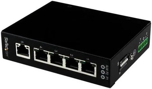 StarTech.com 5 Port Unmanaged Industrial Gigabit Ethernet Switch - DIN Rail / Wall-Mountable