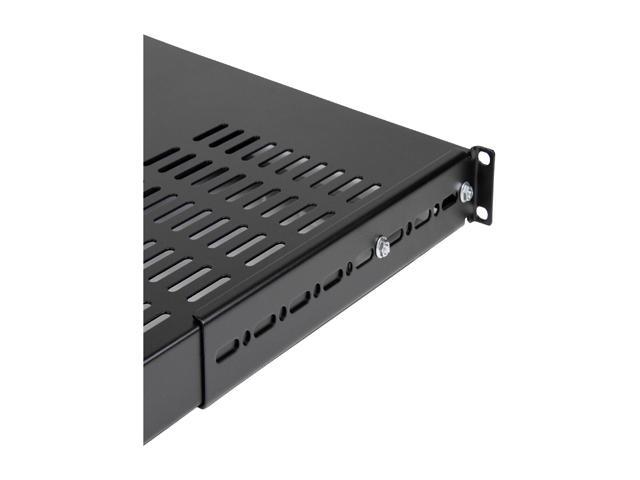 StarTech.com ADJSHELFHDV 1U Adjustable Mounting Depth Vented Rack Mount Shelf - Heavy Duty Fixed Server Rack Cabinet Shelf - 250 Lbs / 113 Kg