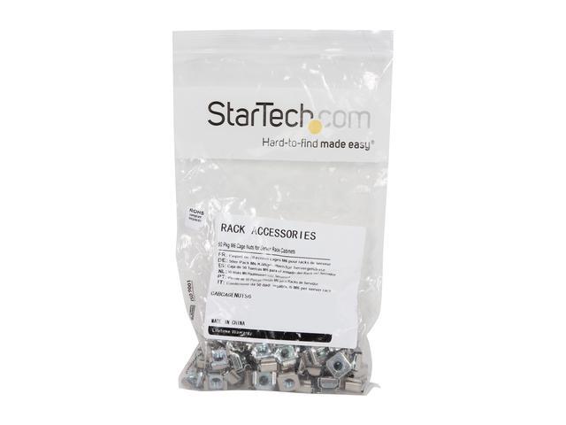 StarTech.com CABCAGENUTS6 50 Pkg M6 Cage Nuts For Server Rack Cabinet