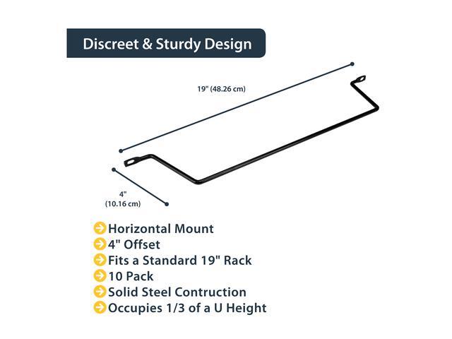 StarTech.com Cable Lacing Bar - 10 Pack - Steel - Horizontal Cable Management Bar - Rack Cable Organizer - Cable Lacing Tool