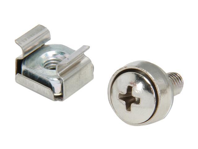 StarTech.com CABSCREWM52 100 Pkg M5 Mounting Screws And Cage Nuts For Server Rack Cabinet