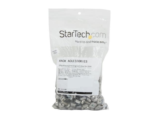 StarTech.com CABSCREWM52 100 Pkg M5 Mounting Screws And Cage Nuts For Server Rack Cabinet