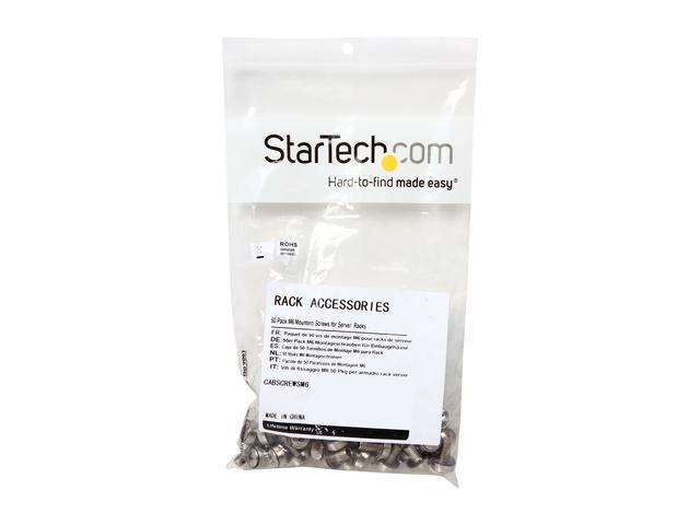 StarTech.com CABSCREWSM6 50 Pkg M6 Mounting Screws For Server Rack Cabinet