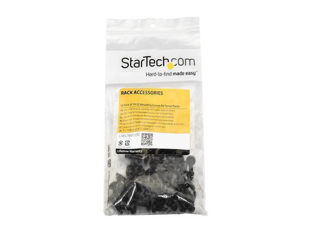 StarTech.com CABSCRWS1032 Server Rack Screws - 50 Pack - 10-32 Screws - Rack Mount Screws - Network Rack Screws - Rack Mount Hardware