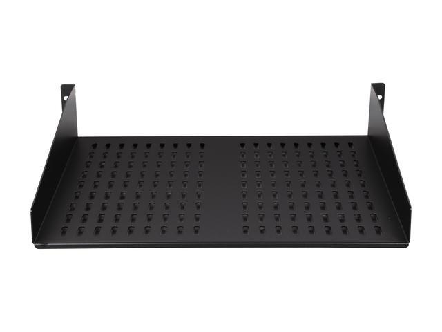StarTech.com CABSHELFV 2U 16 In Universal Vented Rack Mount Cantilever Shelf - Fixed Server Rack Cabinet Shelf - 50 Lbs / 22 Kg - 16 In Deep