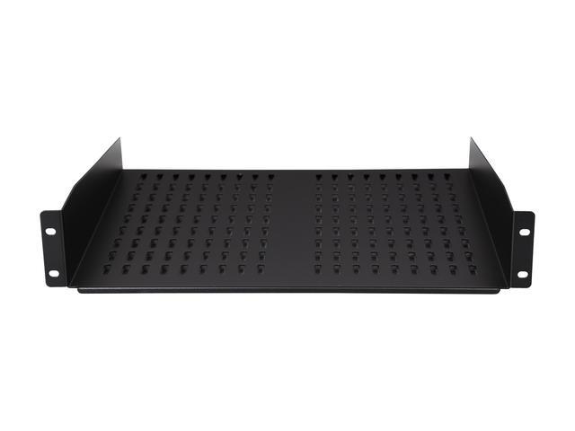 StarTech.com CABSHELFV 2U 16 In Universal Vented Rack Mount Cantilever Shelf - Fixed Server Rack Cabinet Shelf - 50 Lbs / 22 Kg - 16 In Deep