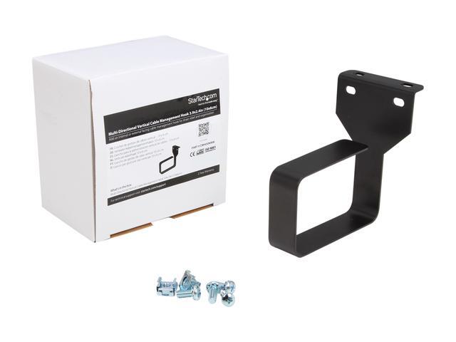 StarTech.com CMHOOKMW Multi-Directional Vertical Server Rack Cable Management D-Ring Hook 2.4x3.9in (6x10cm)