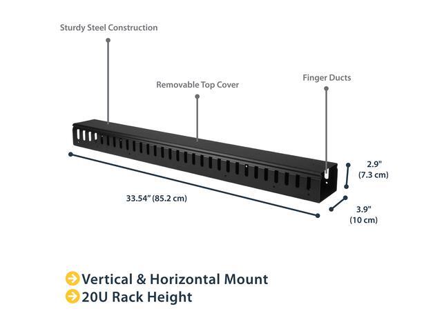 StarTech.com CMVER20UF Vertical Cable Organizer With Finger Ducts - 0U - 3 Ft