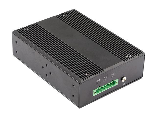 StarTech.com Industrial 6-Port Gigabit Ethernet Switch W/ 4 PoE RJ45 +2 SFP Slots