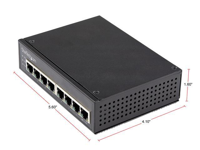 StarTech.com Industrial 8 Port Gigabit PoE Switch 30W - Power Over Ethernet Switch - GbE POE+ Network Switch - Unmanaged