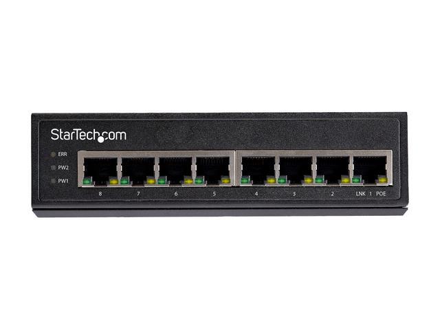 StarTech.com Industrial 8 Port Gigabit PoE Switch 30W - Power Over Ethernet Switch - GbE POE+ Network Switch - Unmanaged