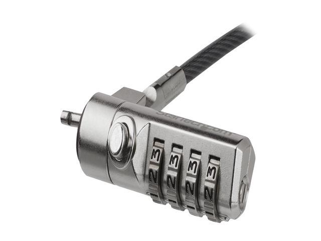 StarTech.com LTLOCK4D Laptop Cable Lock - With Swivel Hinge - 2m / 6.5' Steel Cable - Portable 4-Digit Combination Lock - Locking Security Cable