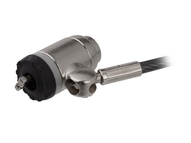 StarTech.com LTLOCKKEY Keyed Cable Lock - Push-to-Lock Button - 2m (6.5') Steel Cable - Locking Cable For Laptop - Computer Security Cable Lock